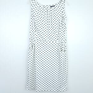 Chaps Sheath Dress Size 14, Sleeveless, Black White Polkadots, Career, Casual